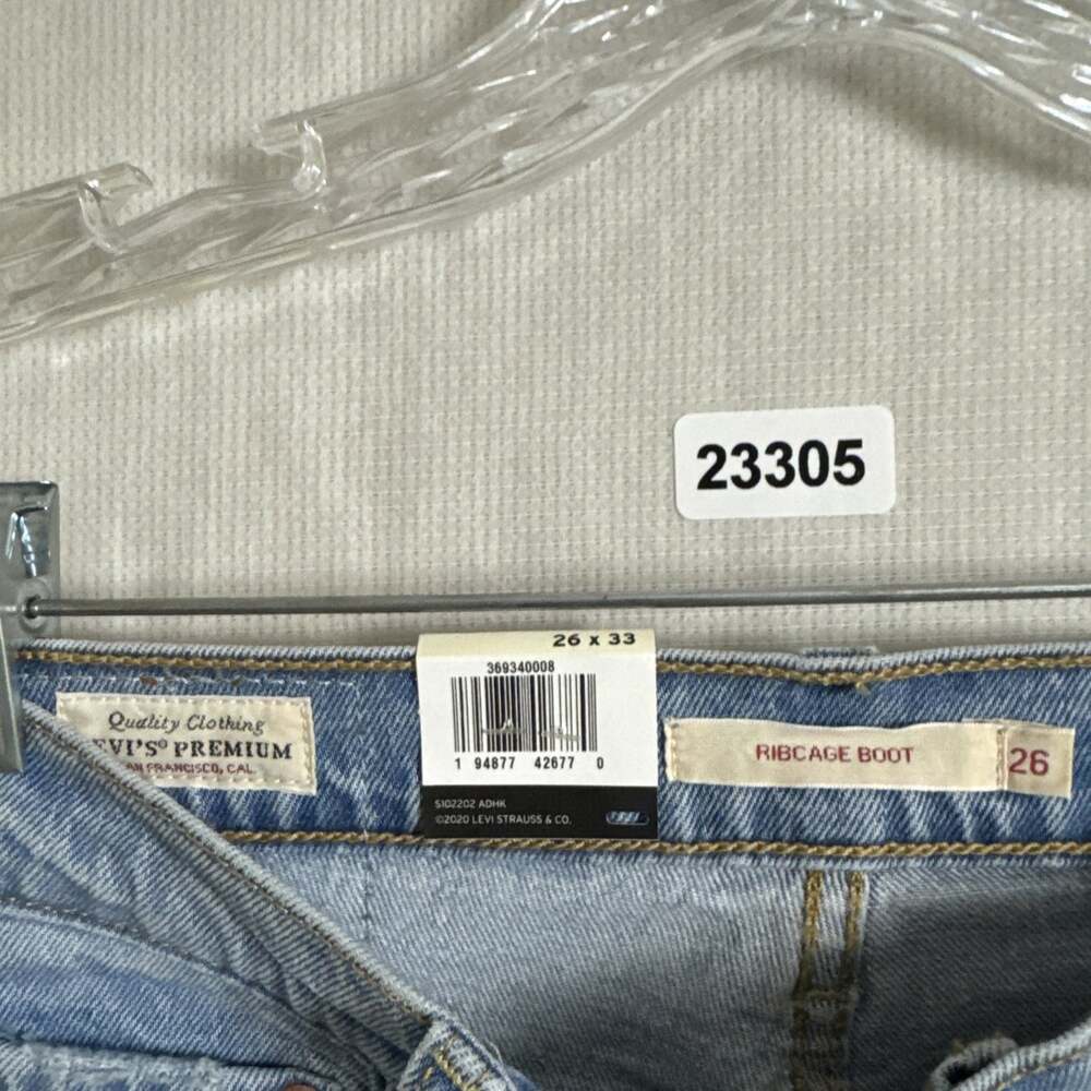 Levi's Premium Women's 26x33 Medium Wash Blue Denim Ribcage Boot High Rise Jeans - Picture 8 of 15
